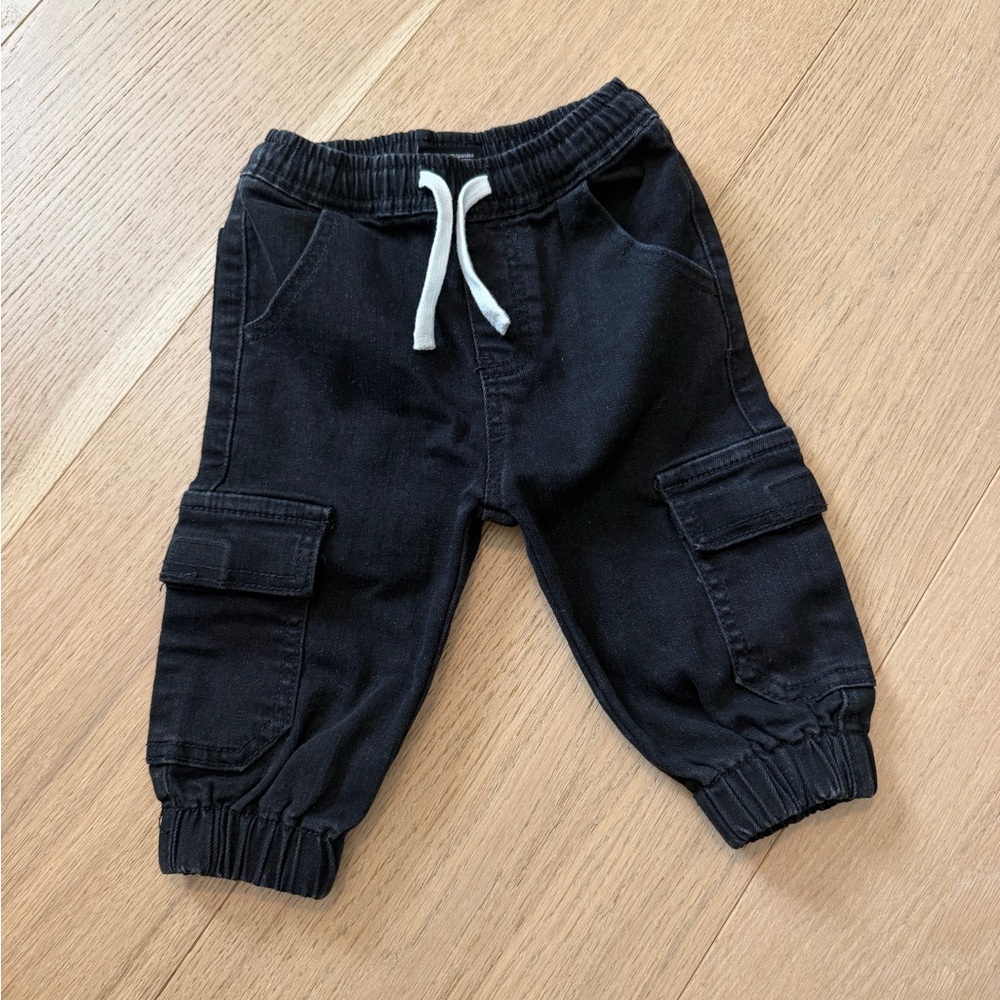 Little Bipsy Black Cargo Joggers 6-12months